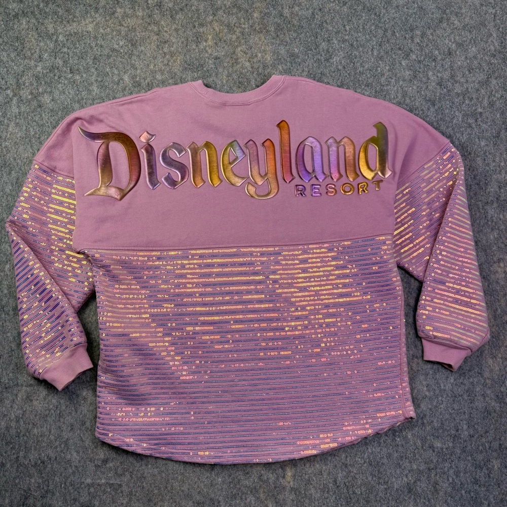 Disneyland Resort Mickey Mouse Spirit Jersey Size L Pink Sequined Sweatshirt